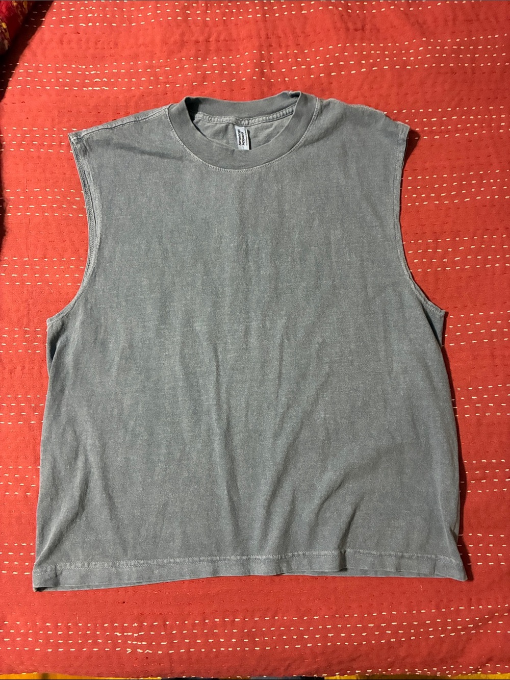 American Apparel Sleeveless Crewneck muscle tank Top - Grayish Blue Denim color